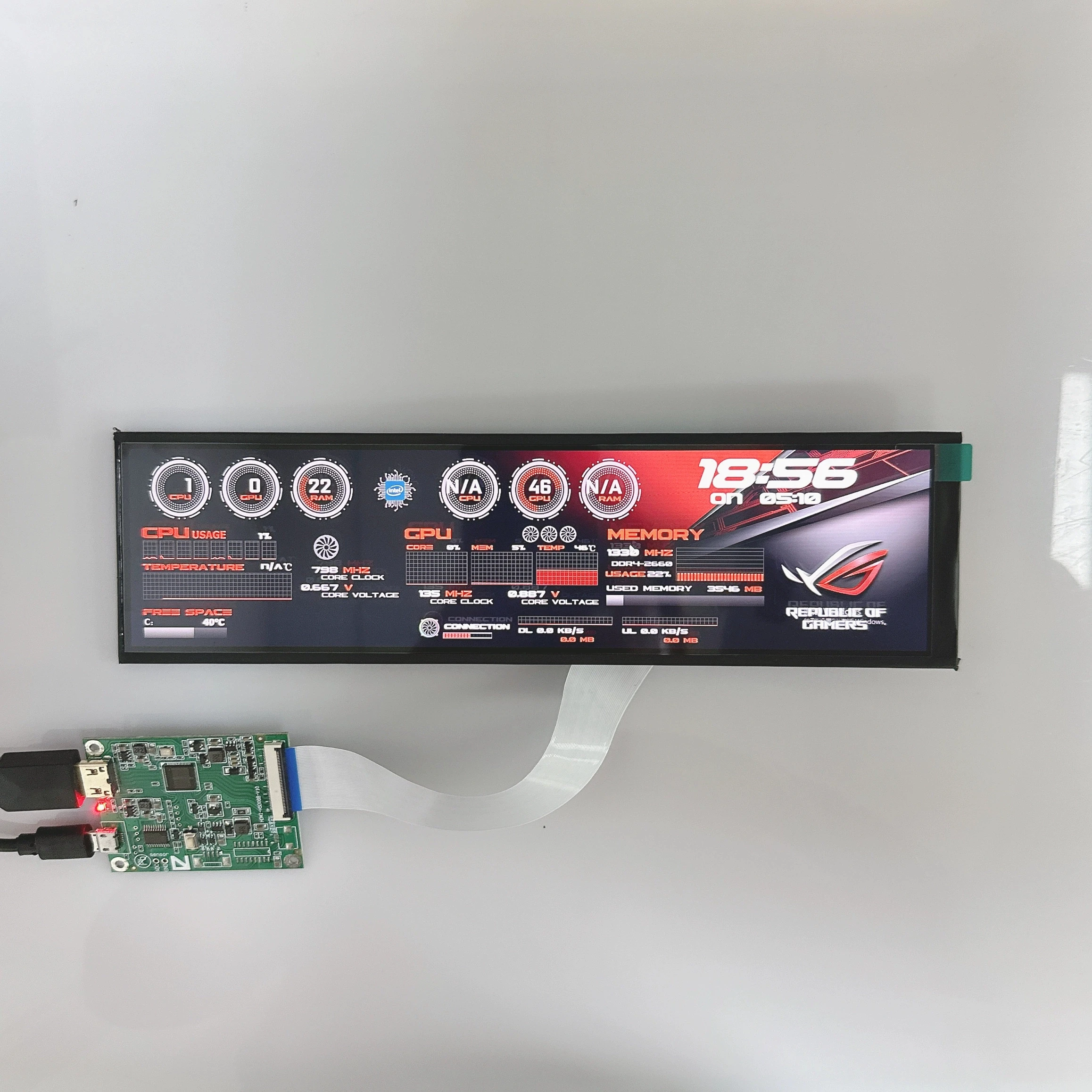 

8.8 Inch 1920x480 Stretched Bar Display IPS LCD Screen MIPI Control Board for Raspberry Pi Aida64 DJ Device