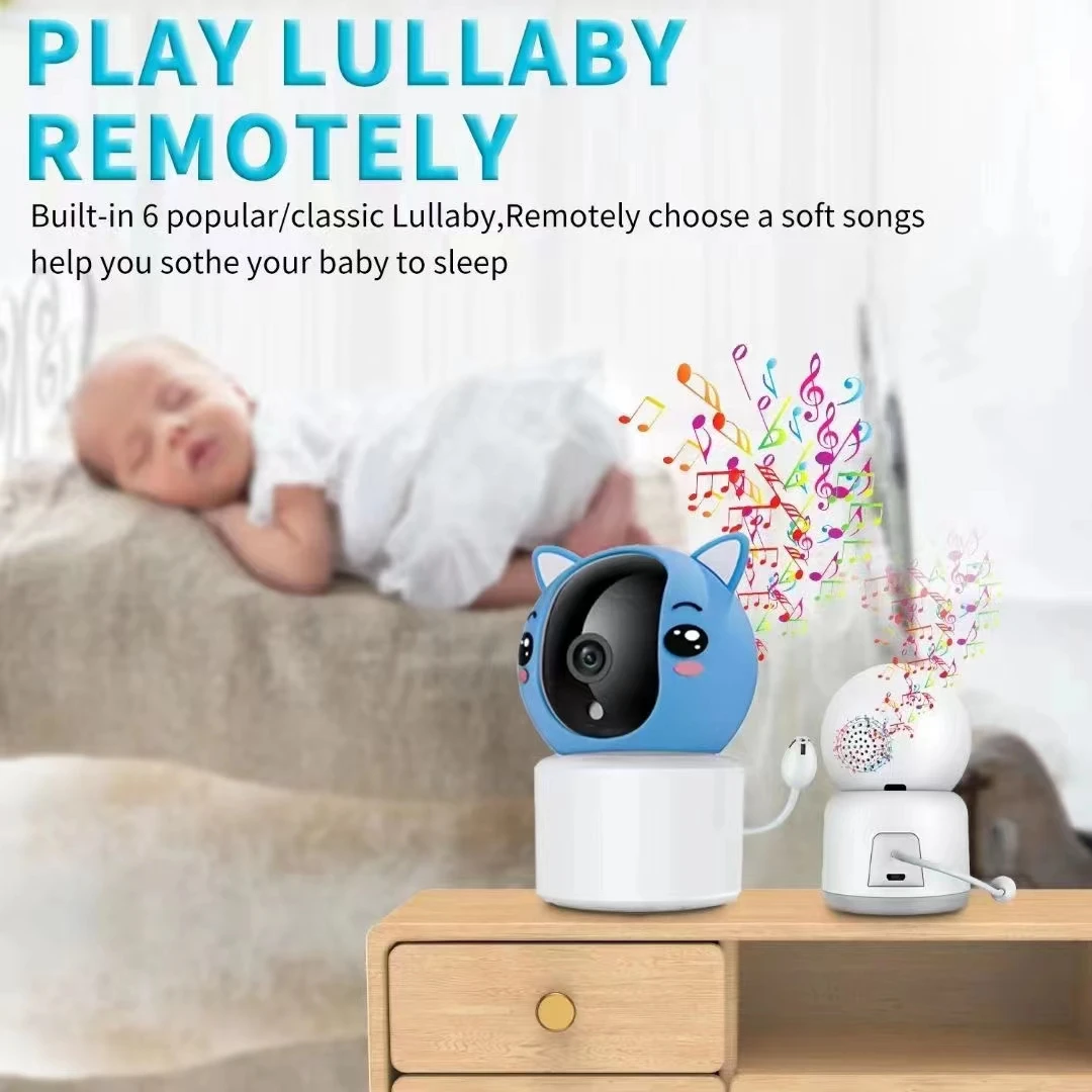 2MP 1080P Tuya APP Wireless WIFI PTZ IP Camera Crying Temperature Monitoring Lullaby Baby Camera Intercom Babysistter Nanny Cam