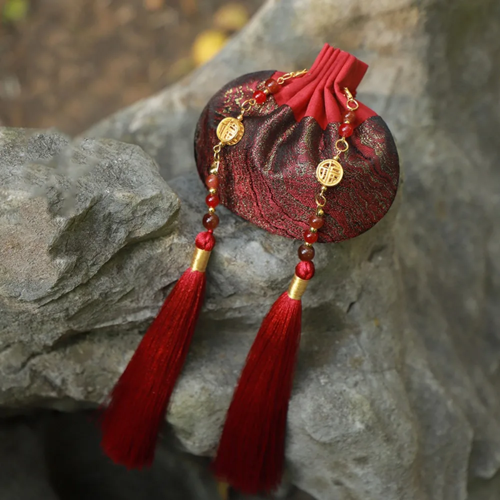 

Empty Chinese Style Cloth Sachet Embroidery Brocade Tassel Storage Sachet Portable Exquisite Hanging Pouchperfume Bag