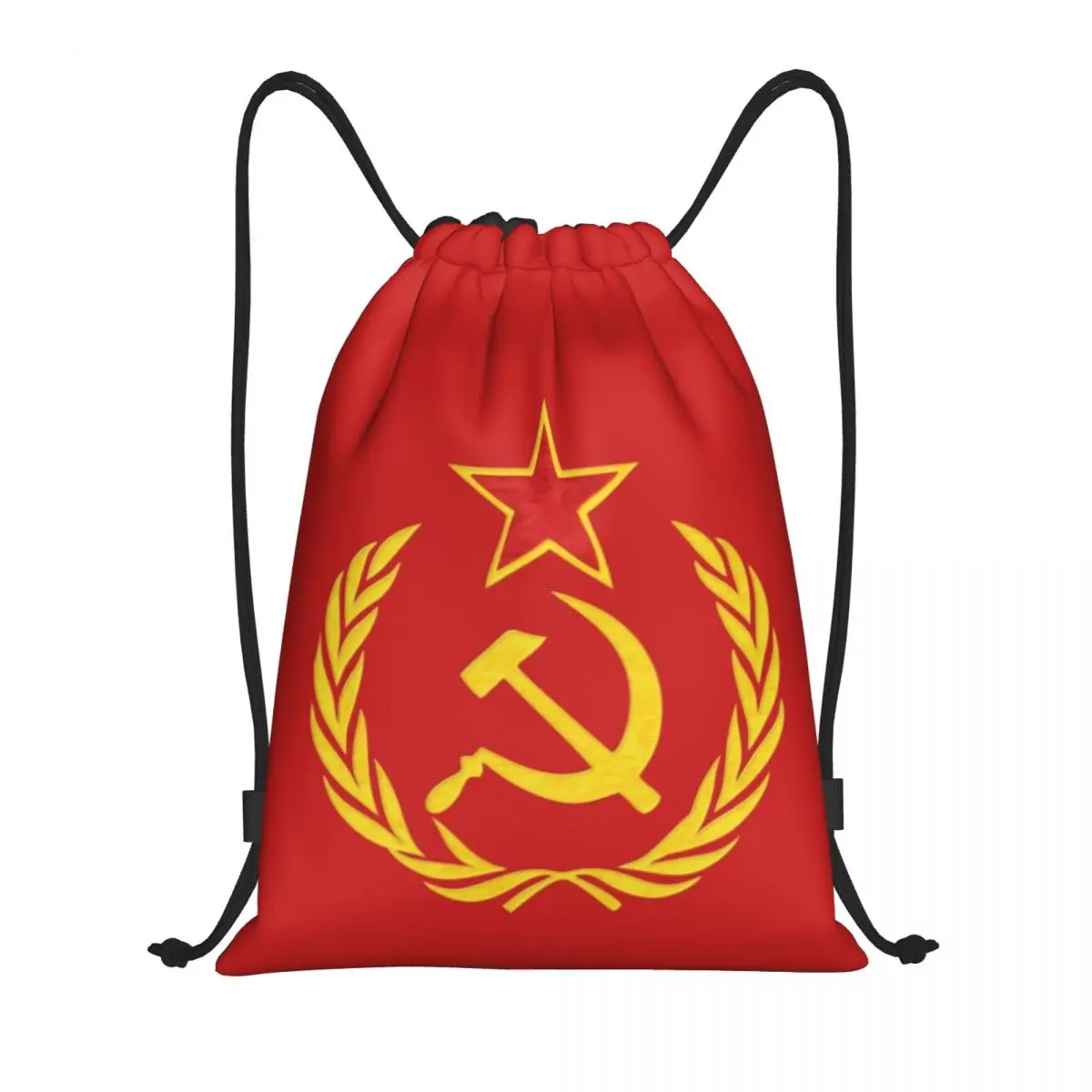 Custom USSR Hammer And Sickle CCCP Russian Soviet Flag Drawstring Bag for Training Yoga Backpacks Men Women Sports Gym Sackpack