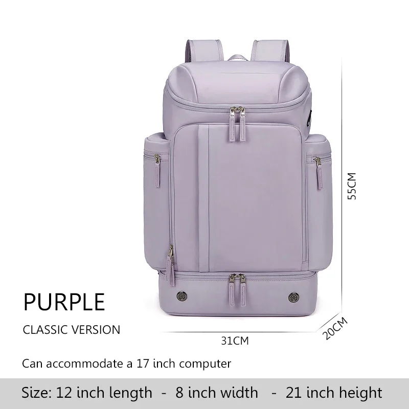 Men's 50L Large Capacity Travel Backpack Waterproof Hiking Trekking Bag with Separate Shoe Bag Business Work Laptop Backpack