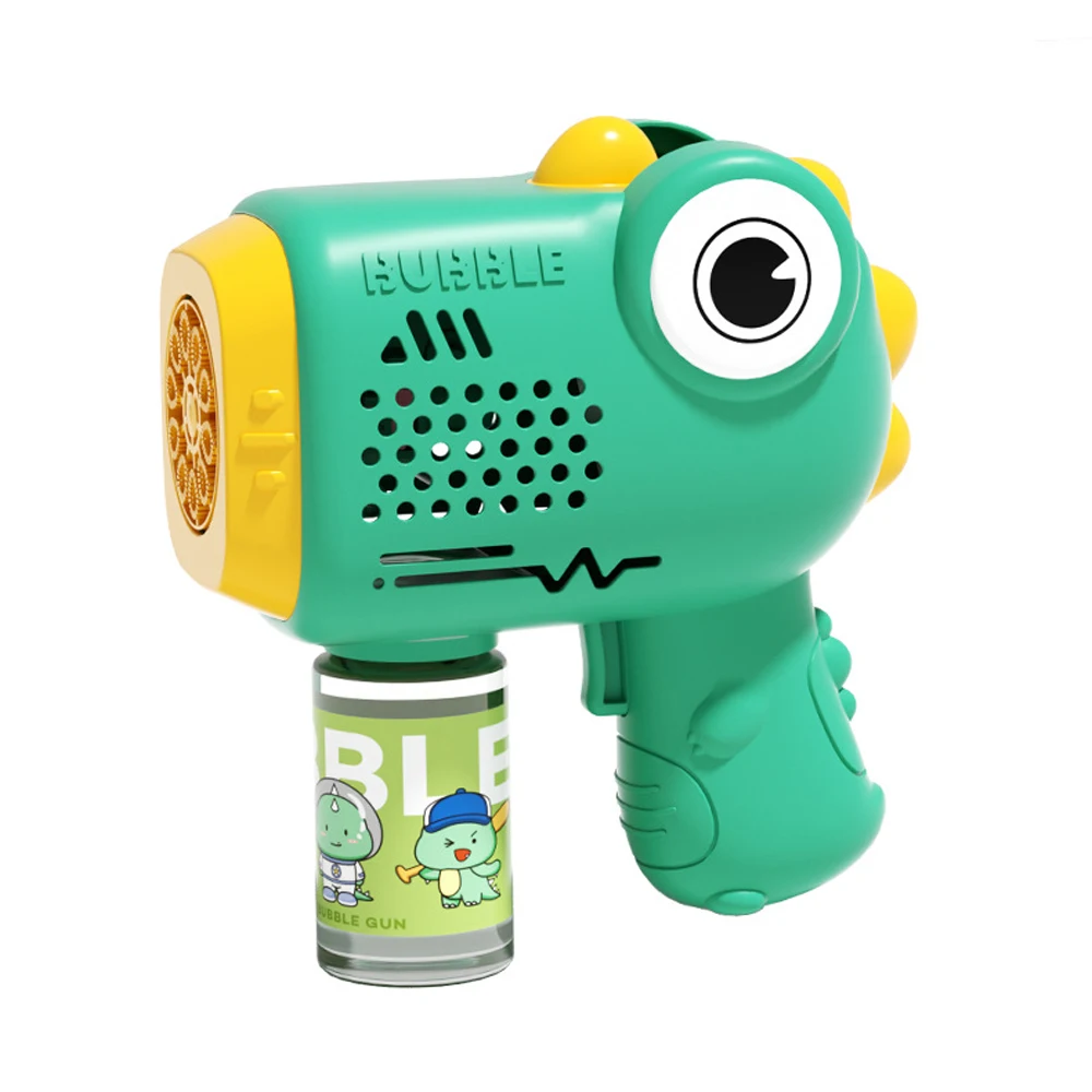 Hot 12 Hole Automatic Children Dinosaur Bubble Machine Gun Handheld Leak-proof Toy Glowing Popular Wholesale Bathtub Toy