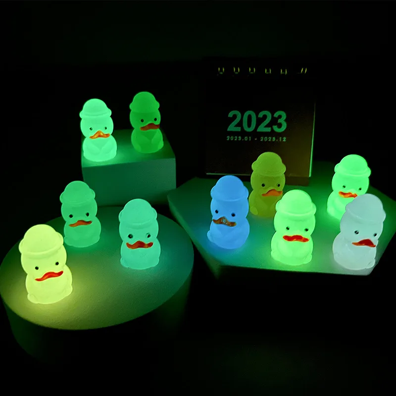 Glow In The Dark Mini Cute Gentleman Duck Fun DIY Handmade Cream Glue Kawaii Jewelry Kids Boy Girls Toy Noctilucent Gifts 2024