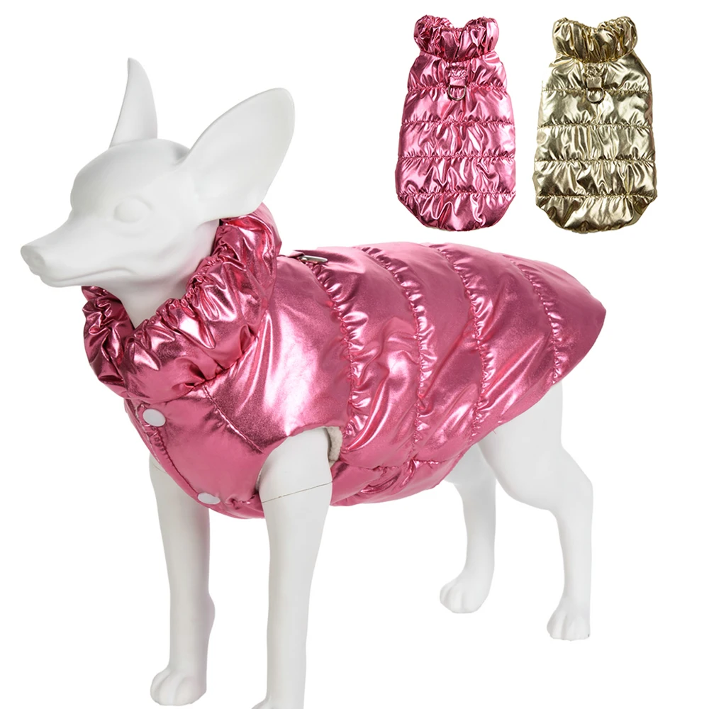 Wasserdichte Hundekleidung für kleine und mittelgroße Hunde und Katzen, warme Winterjacke für Welpen, Rollkragenpullover, winddichter Mantel, Chihuahua-Mops-Outfits