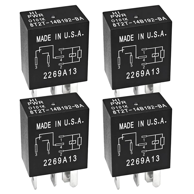 A76G-Relay 8T2T-14B192-BA 12 فولت 5-Pin لفورد مونديو التركيز سيارة التتابع 30A 12VDC 5 دبابيس مرحل للسيارات SPDT شكل الاتصال