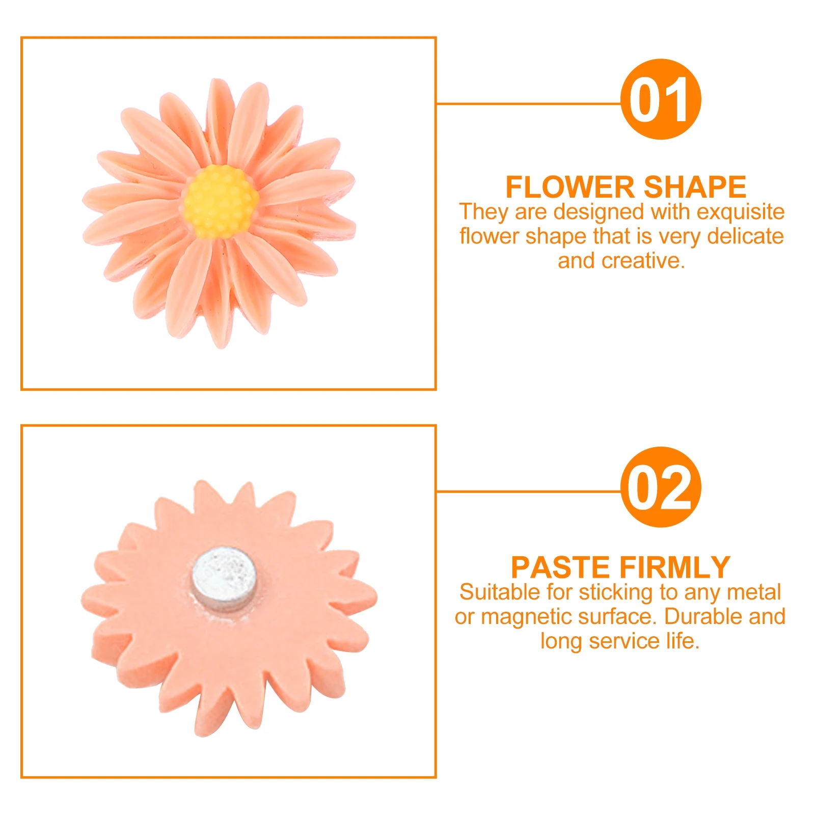 

24Pcs Flower Fridge Magnet Stickers Random Color Daisy Floral Magnets Decorative Fridge Accessories Refrigerator Magnetic