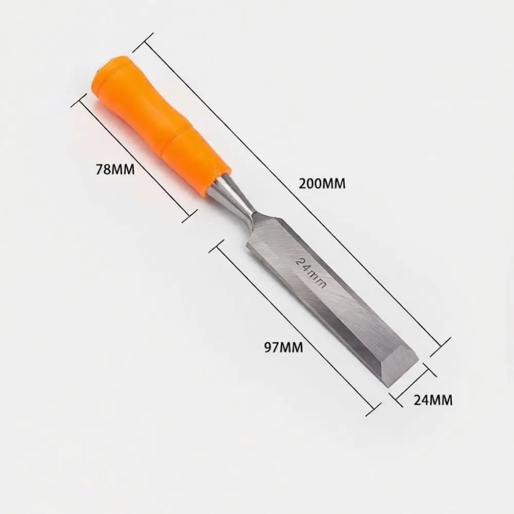Professional Woodworking Chisels Through Tang High Carbon Steel Blade Durable Carpentry Carver Hand Tools 8 32mm Orange