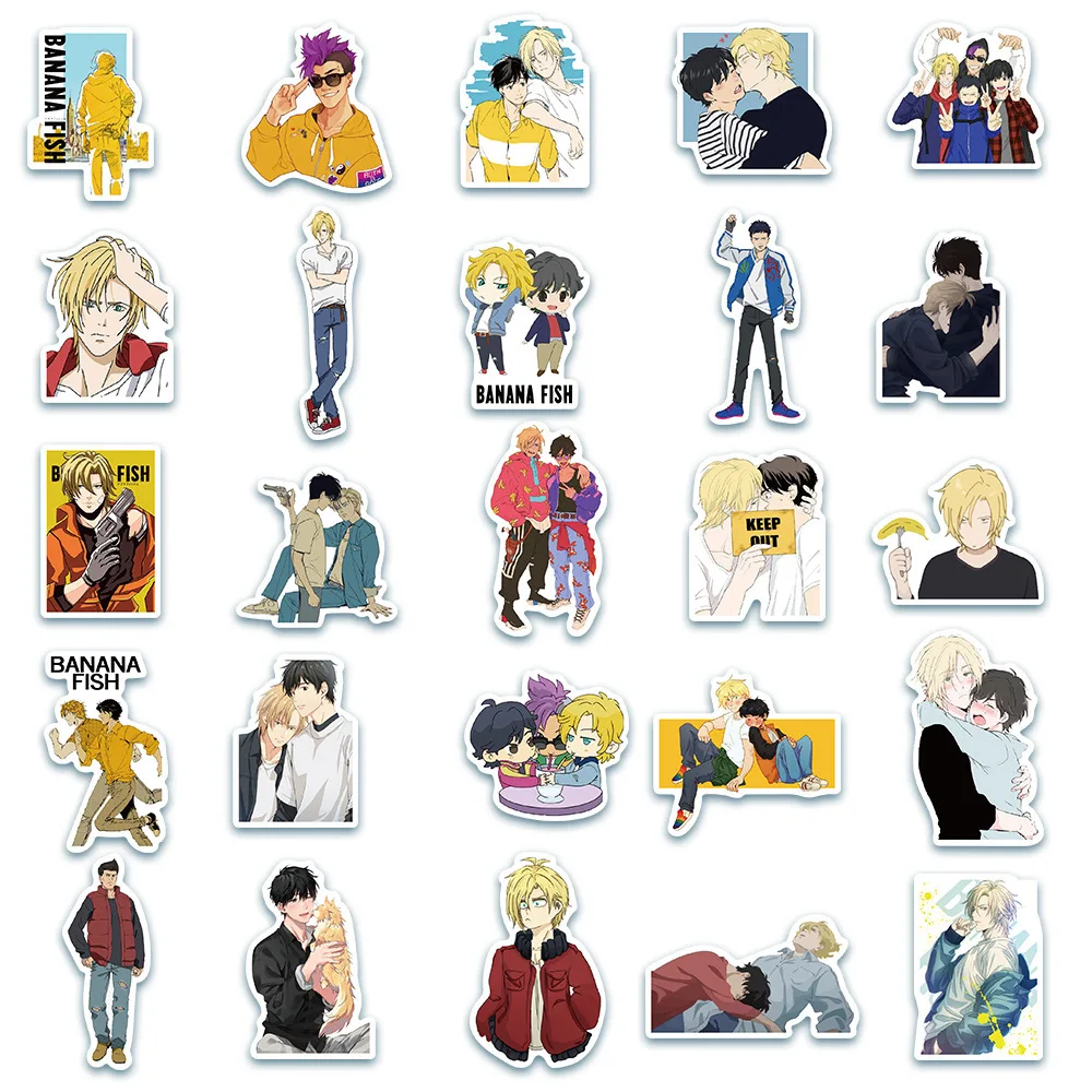 50pcs Anime BANANA FISH Series Graffiti Stickers Suitable for Helmets Desktop Wall Decoration DIY Sticker Pack Wholesale