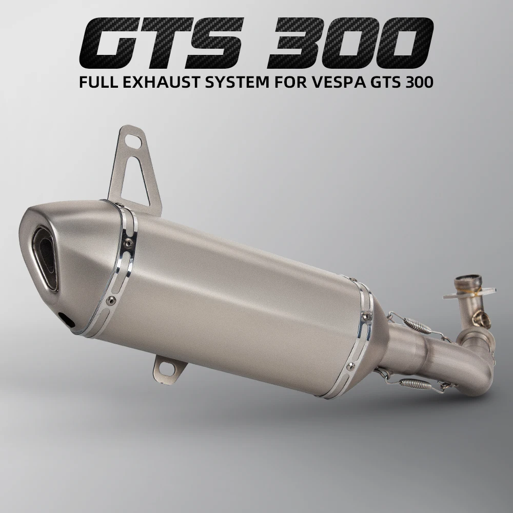 

motorcycle exhaust full titanium color stainless front pipe muffler For vespa gts 300 escape system GTS 300 2008-2020