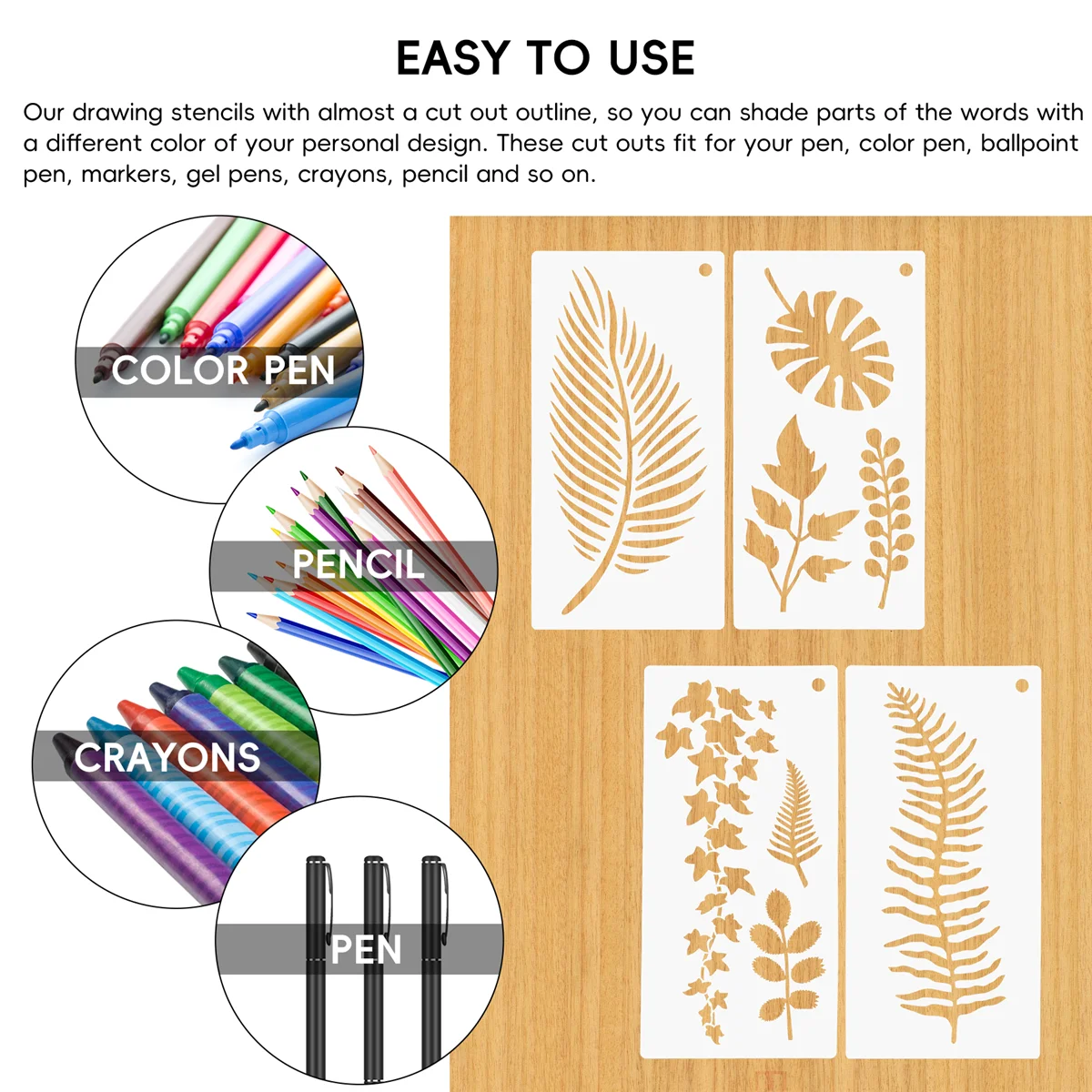 16 Pieces Leaves Stencil Reusable Sheet Painting Stencil Sheet Wall Stencil Leaf Pattern Template Tropical Leaf Reusable