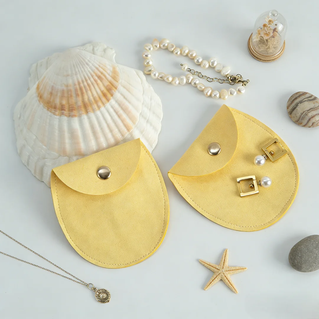 

10Pcs Exquisite Microfiber Jewelry Snap Bag 7.8x8.5cm Velvet Button Pouch Bracelet Brooch Anklet Birthday Wedding Valentine Gift