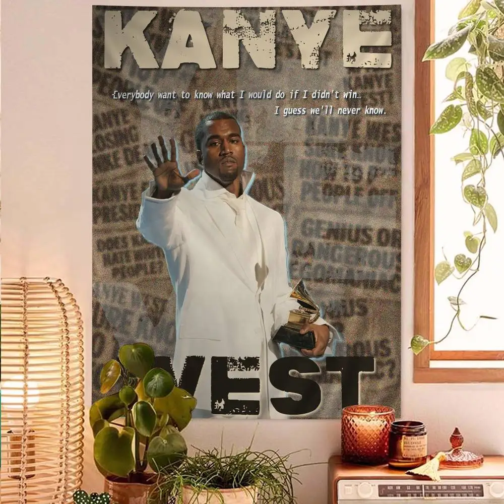 K-Kanye W-West Y-Ye Rapper Colorful Tapestry Wall Hanging Hanging Tarot Hippie Wall Rugs Dorm Wall Art Decor