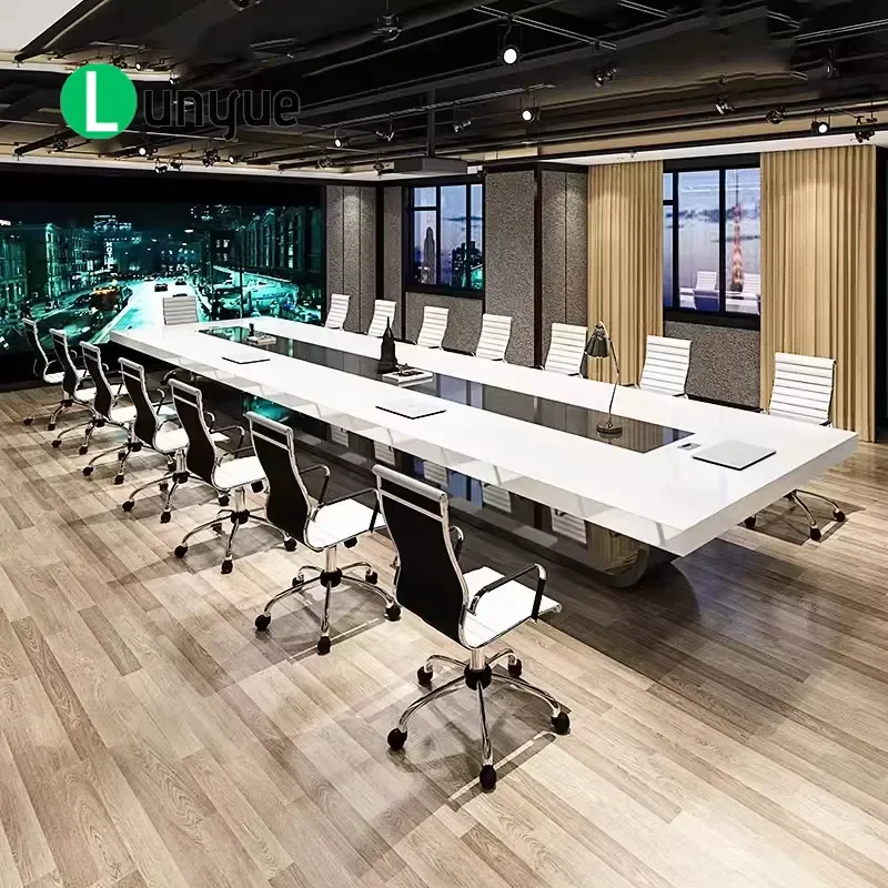 Custom Modern Wooden Conference Table Long Manager Desk for Meeting Room Office Furniture Durable Business Workstation