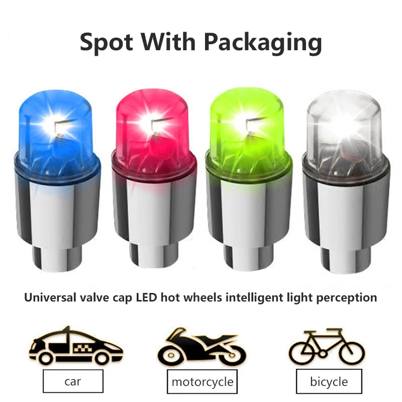 2pcs Cycling Warning Head Rear Light Bike Spoke Light Mini LED Bicycle Taillight MTB Wheel Tire Nozzle Valve Caps Lamp