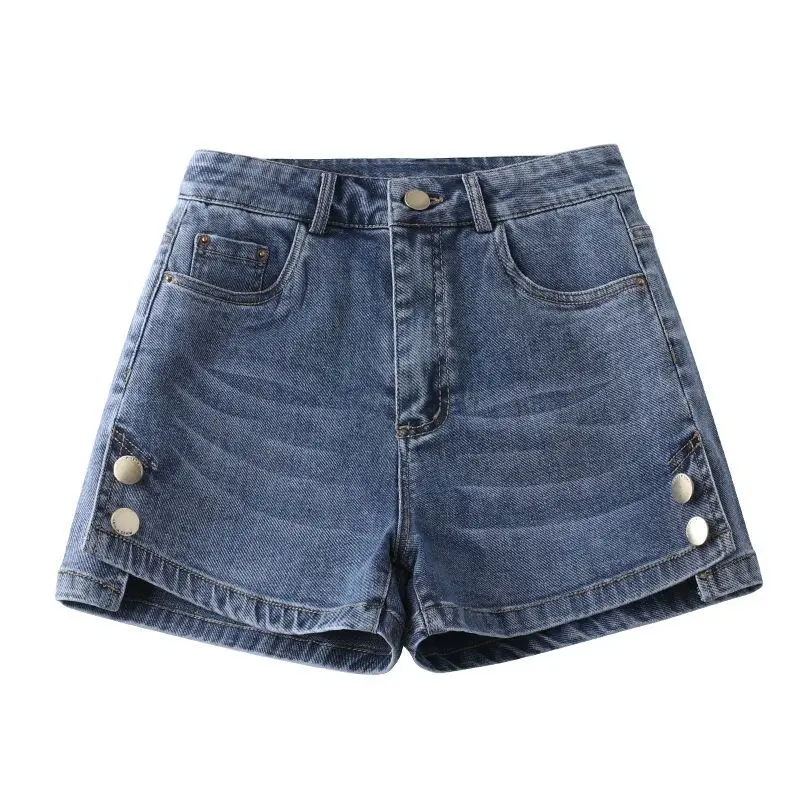 Summer Women Denim Shorts Korean New Streetwear Fashion Jeans High Waist Loose Vintage Casual A-line All-match Wide Leg Pants