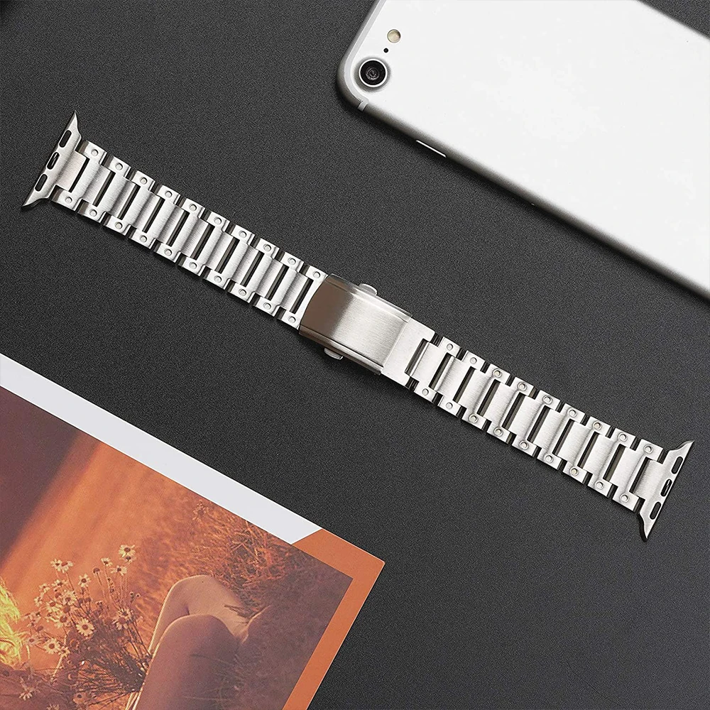 Metal Strap for Apple Watch 44mm 40mm 45mm 41mm 49mm 46mm 42mm 38mm Stainless Steel band for iWatch Series 10 9 8 Ultra 7 6 5 SE