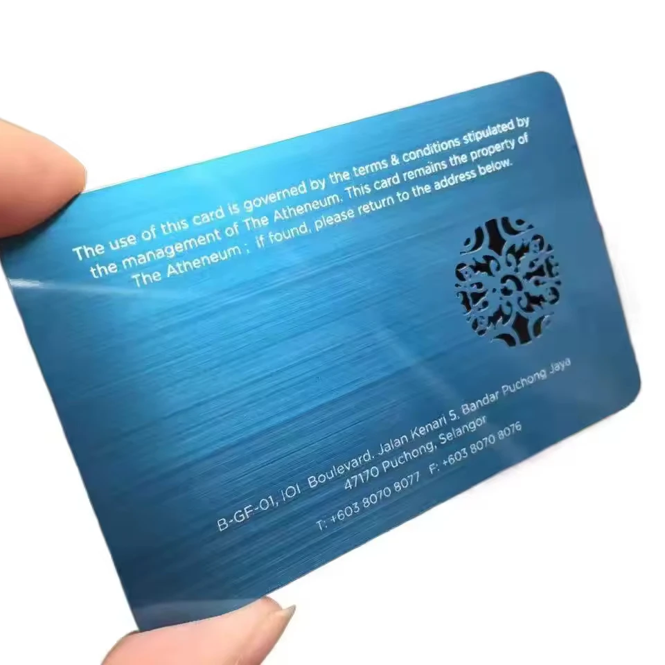 Pop up Cheap Electroplated Finish Brushed Metal Business Cards 0.8MM Stainless Steel VIP Cards