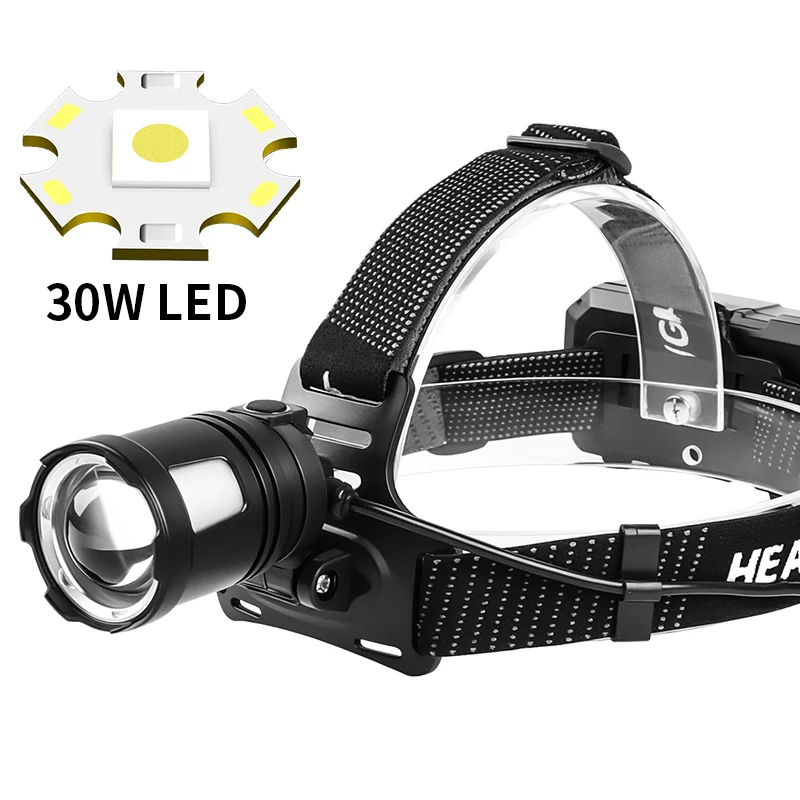 3000LM Powerful  LED  Headlamp Type-C Rechargesble 18650 Headlight Waterproof Head Torch Camping Fishing Lantern