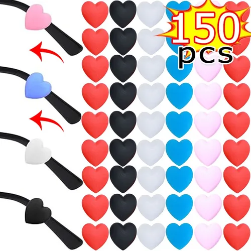 Gancho para la oreja antideslizante en forma de corazón, soporte para la oreja de silicona, retenedor de gafas de Color sólido, accesorios para gafas de fácil instalación
