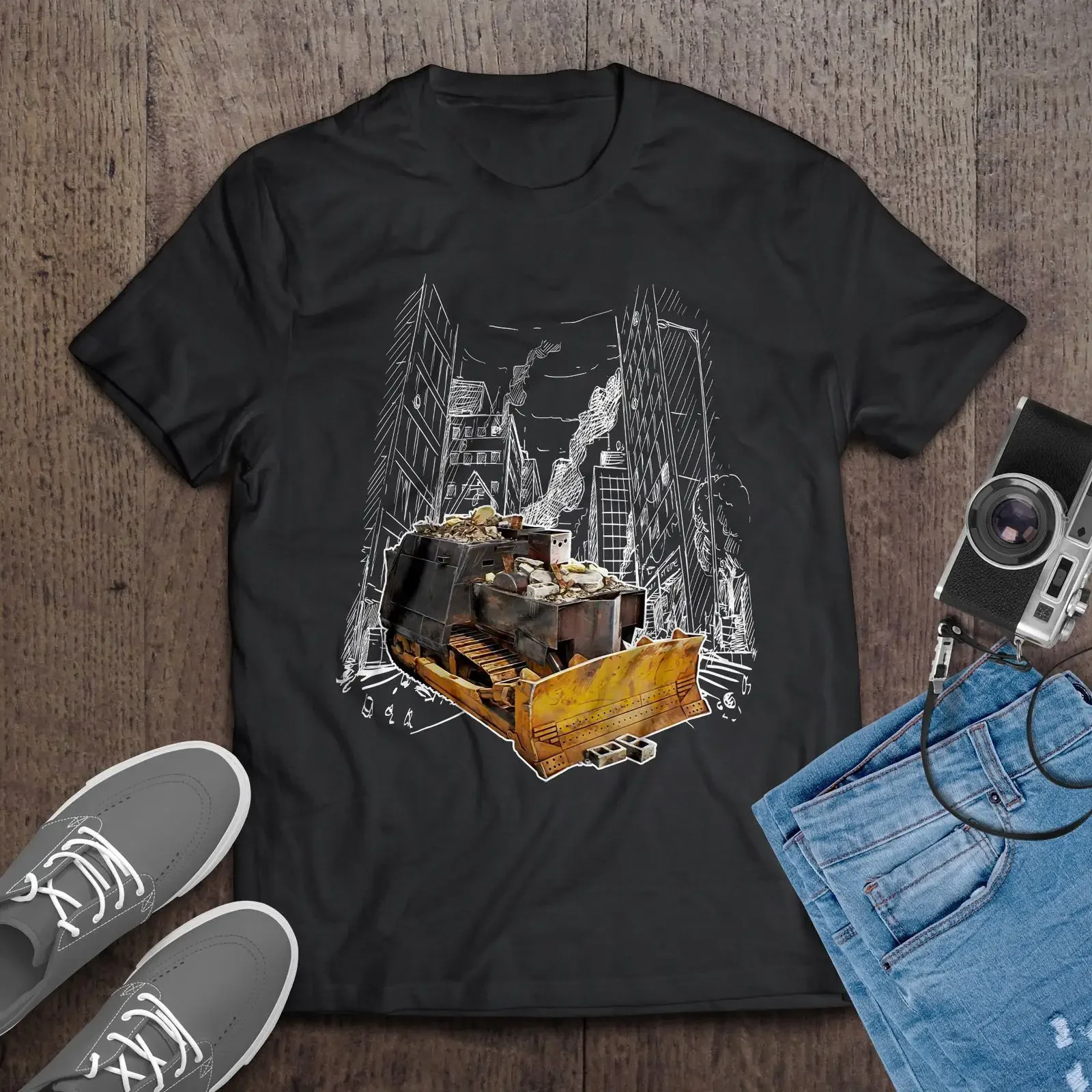 Killdozer T Shirt Legendary Marvin Heemeyer Tribute Bulldozer vintage Washed Breathable graphic Versatile Stylish Soft Slightly
