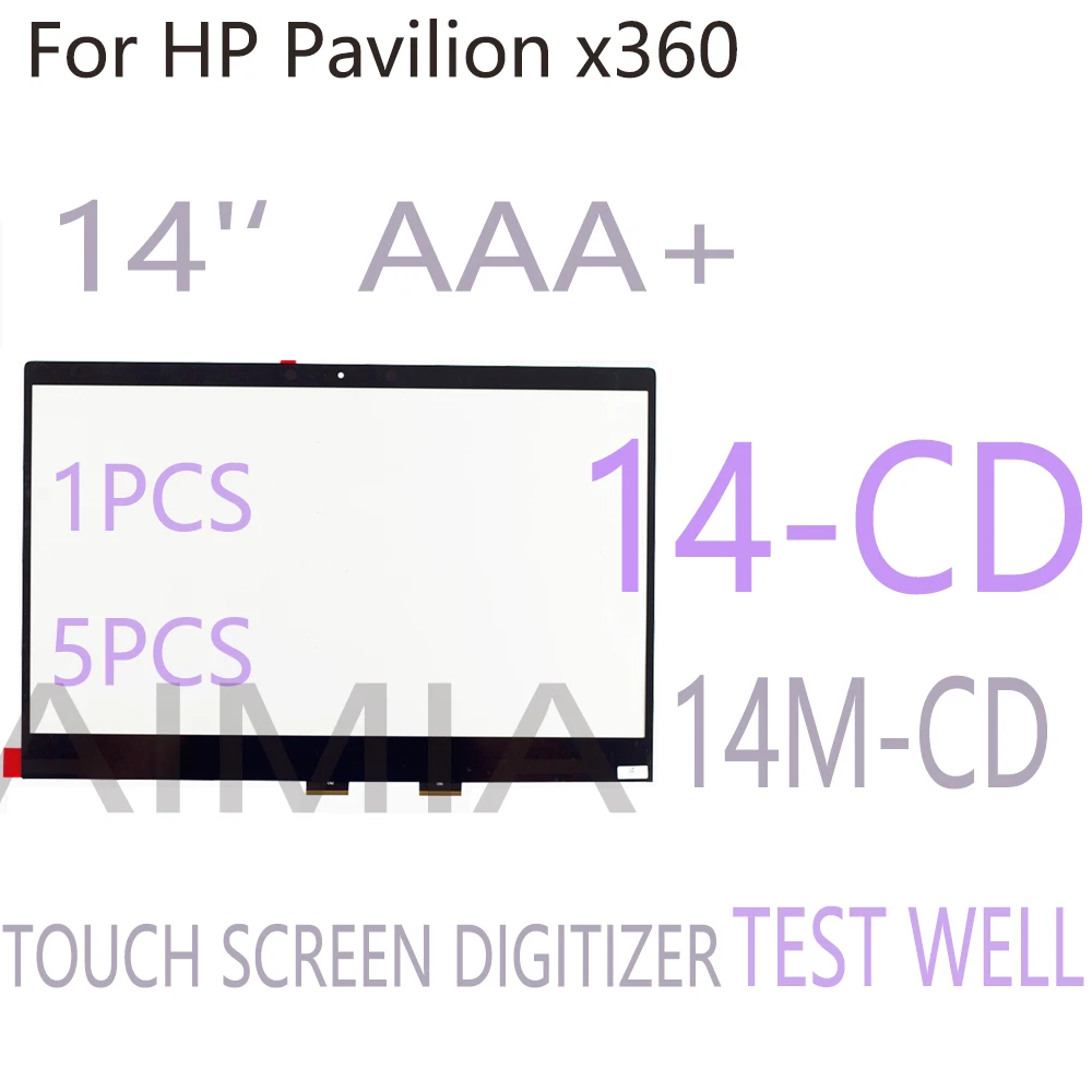 5PCS 14'' Touch Digitizer For HP Pavilion X360 14-CD 14 CD Series 14M-CD Touch Screen Replacement Glass Panel