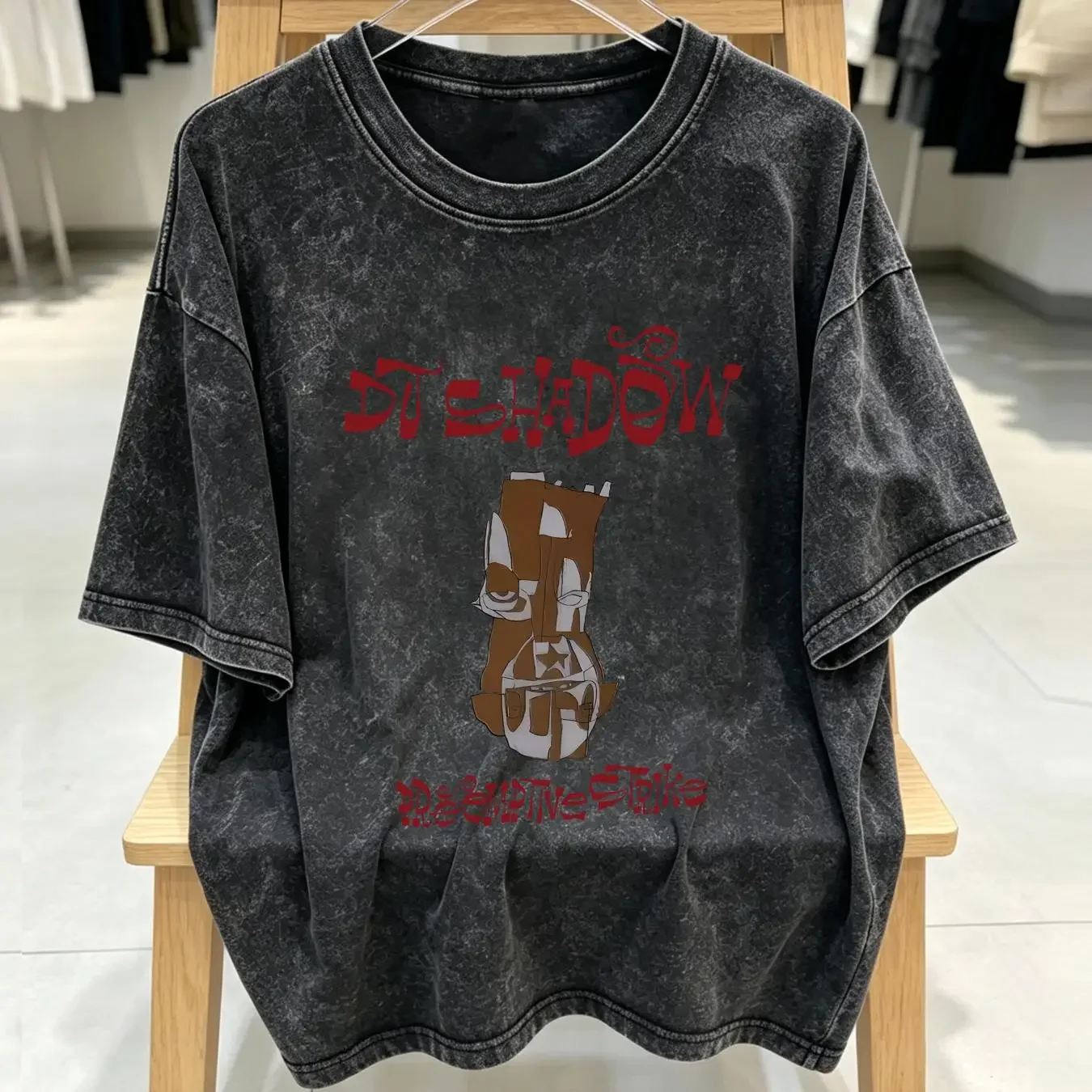 washed T Shirt deadstock 1998 DJ SHADOW Mowax phil frost vtg 90s rap hip hop promo M vintage Washed fashion Soft Versatile