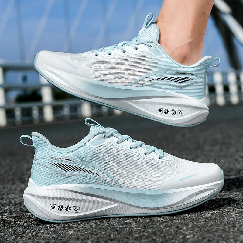 

Teenagers' Soft Sole Carbon Plate Running Shoes - All-Season, Versatile, Non-Slip, Durable, Breathable Mesh Athletic Shoes