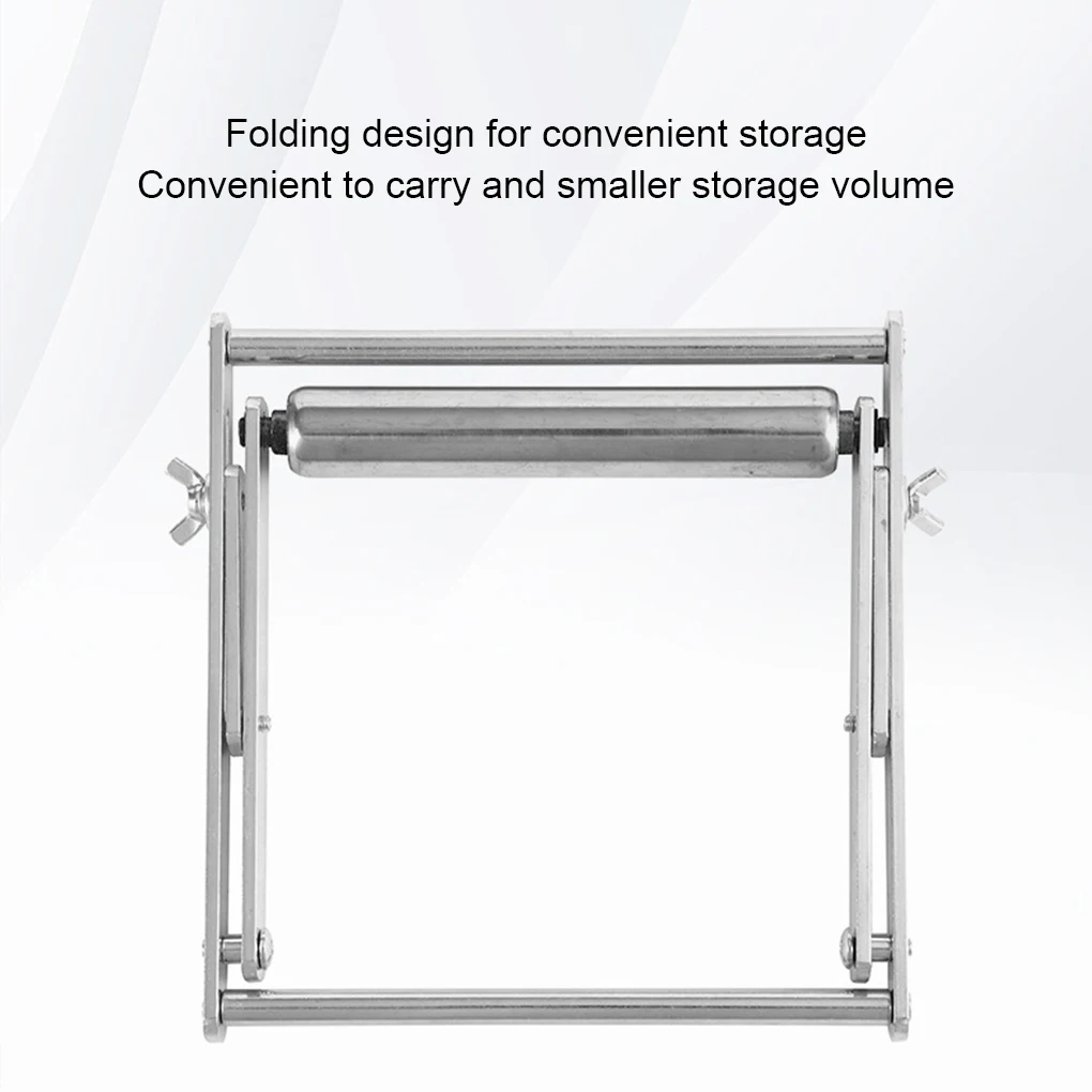 Sandaran lipat baja tahan karat dengan satu rol, mesin pemotong dapat disesuaikan, braket penopang bahan bingkai untuk memotong