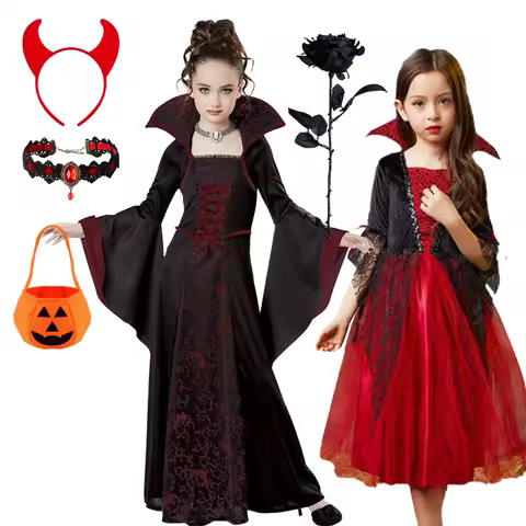 Halloween Girls Ghost Bride Mesh Costume Girls Princess Dress Performance Costume Black Evening Clothes