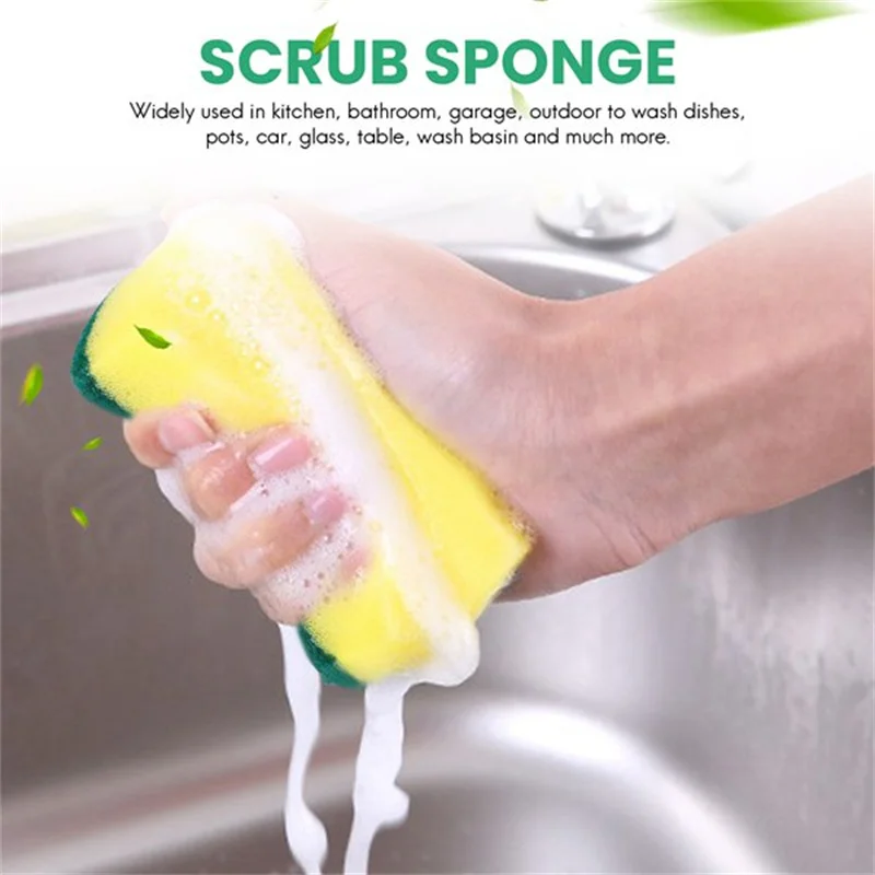 30pcs Multi-purpose A Doppio-faced Spugna Abrasiva Pastiglie Piatto di Lavaggio Scrub Spugna Macchie di Rimozione di Pulizia Scrubber Spazzola per Kitc