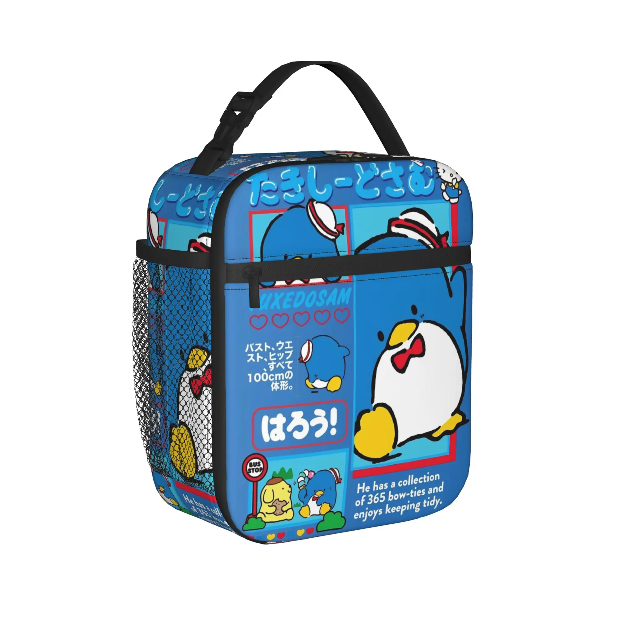 

Hello Kitty Tuxedosam Blue Penguin Insulated Lunch Bag Cartoon Reusable Thermal Bag Lunch Box Tote College Travel Men Women
