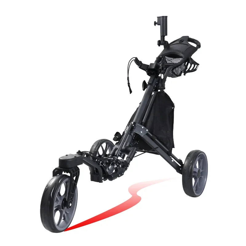 Lightweight Universal Wheel Golf Bag Trolley Aluminum Frame 3 Wheels Golf Push Cart
