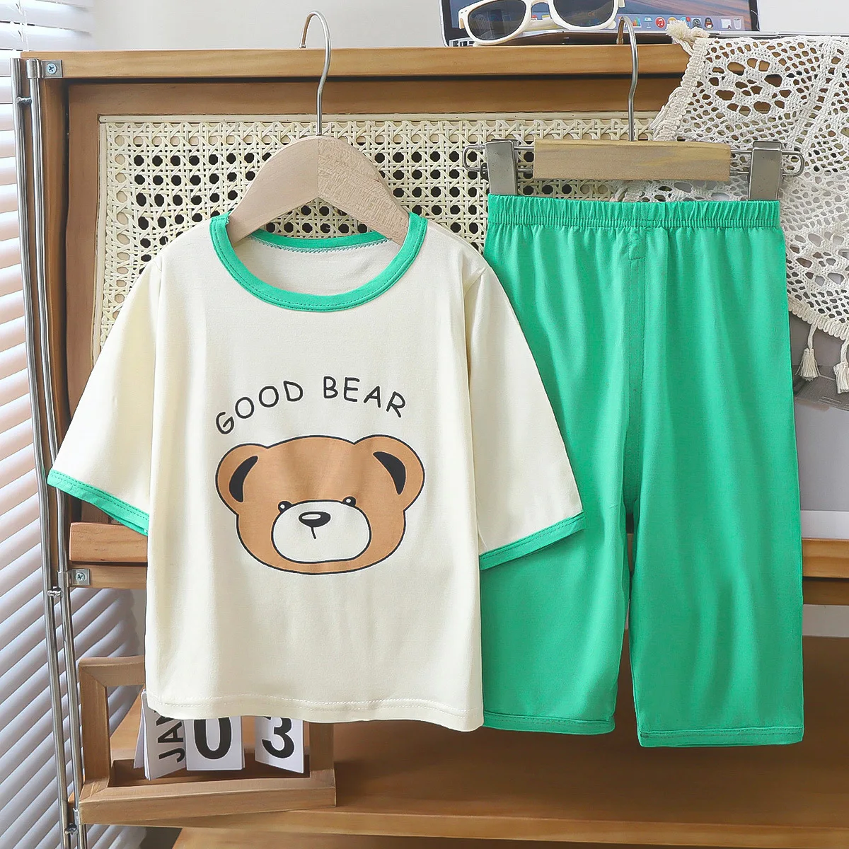 Children's New Pajamas Loungewear Set Men's Treasure Girls Popular Pajamas Summer Thin Medium and Big Children's Loungewear