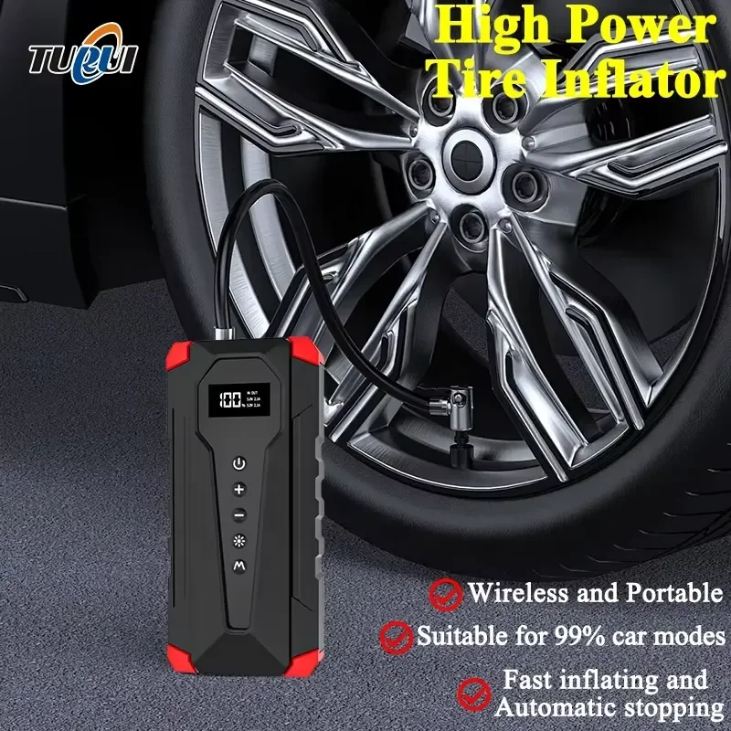 Emergency Power Supply Portable Car Jump Starter Air Compressor Multi-function Jump Starter Battery Power