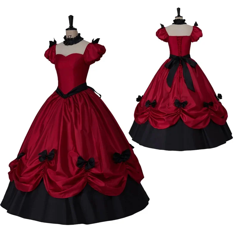 1860S Victoriaanse Burgeroorlog Jurk Rode Prinses Kostuum Jurk Victoriaanse Rococo Edwardiaanse Prinses Jurk Halloween Kostuum