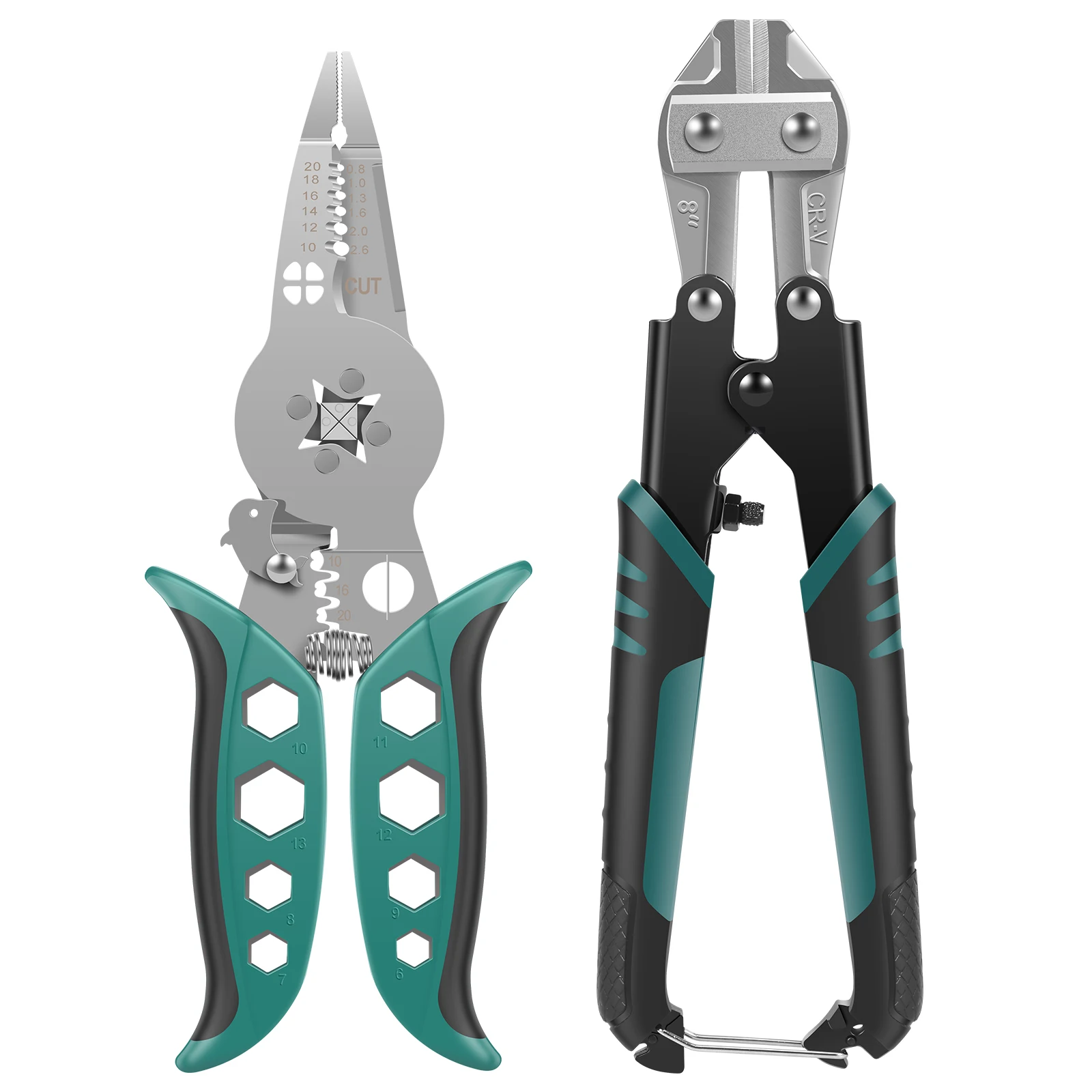 

Плоскогубцы для зачистки проводов и набор кусачек для проводов Портативный инструмент для зачистки кабеля 8 в 1 Хромованадиевая сталь 8-дюймовый болт