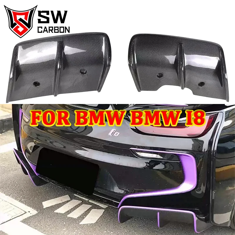 higher quality Carbon Fiber TOP Style Rear Diffuser for BMW I8 Car Rear Lip Under Spoiler Splitter Body Kit