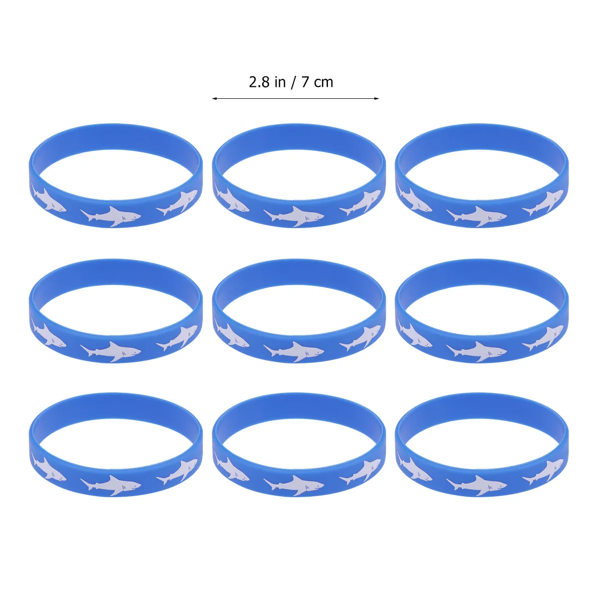 25Pcs Shark Design Silicone Wristbands High Tension Comfort Fit for Boys Girls Childrens Day Party Favors Adjustable Bracelets