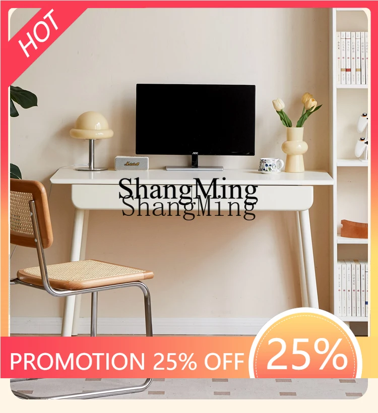 

FG красивый домашний новый простой стол из цельного дерева, кремовый ветер, учебный стол, домашний письменный компьютерный стол