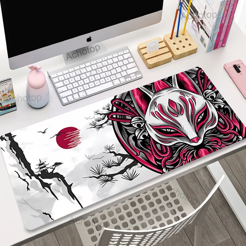 Fox Spirit 400x900mm XXL Lock Edge Mousepad Large Gaming Desk Mat Keyboard Mats Mouse Mat Black Art Desk Pad For Gift Mouse Pad