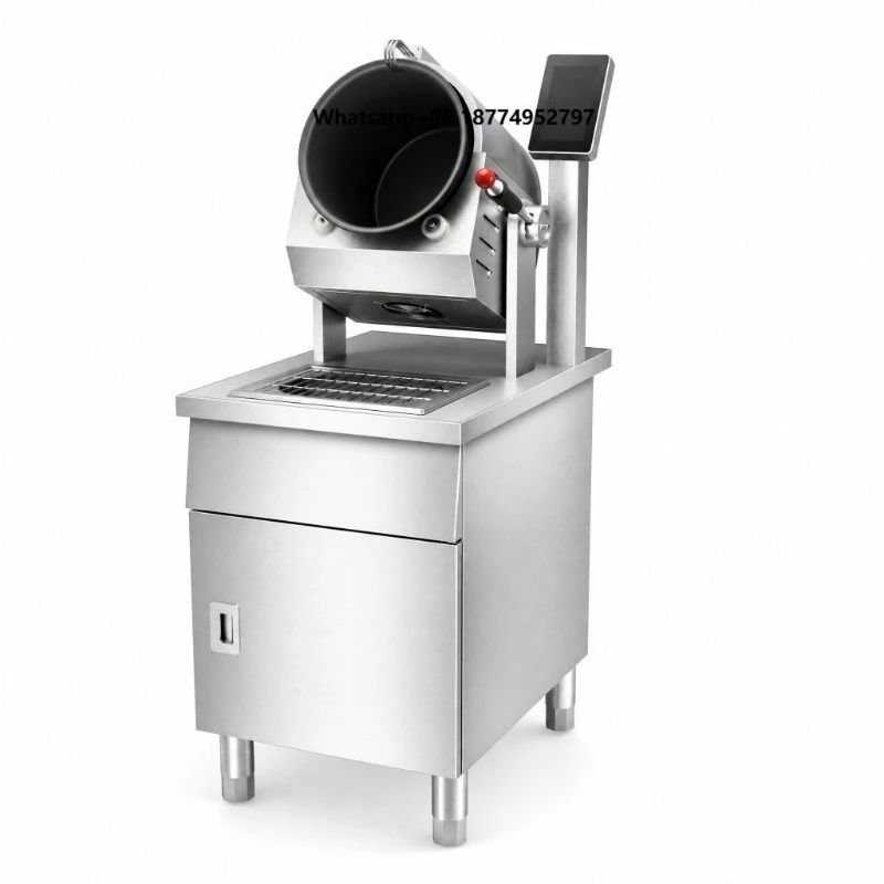 Intelligent Freestanding Rotary Cooker Electromagnetic Heating Commercial Drum Wok Automatic Cooking Machine for Hotel