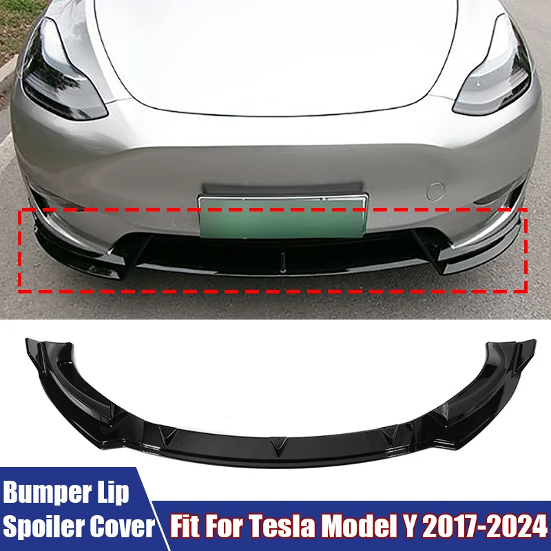 

Car Front Bumper Lower Lip Spoiler Cover Modification Accessories Fit For Tesla Model Y 2017 2018 2019 2020 2021 2022 2023 2024