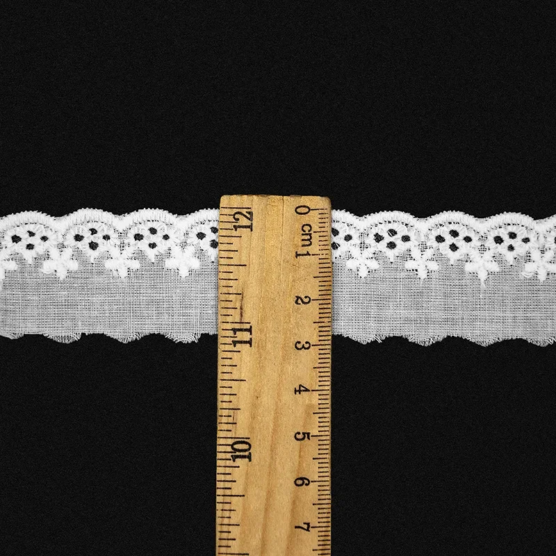 5Yards/lot 2.7cm Width 100% Cotton Cloth Embroidery White Beige Lace Trim DIY Lace Fabric