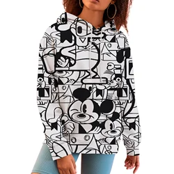 Fashion Design Women's Disney Mickey Mouse Hoodies Autumn Female Casual Long Sleeved Basic Clothes Woman Sweatshirt Loose Top