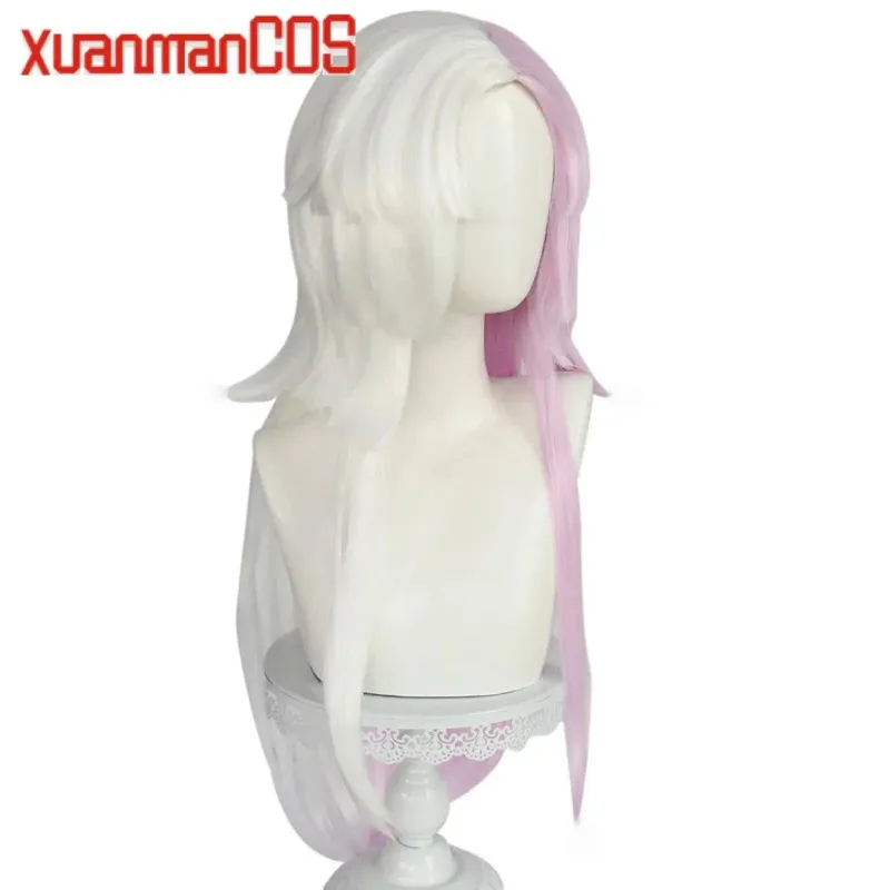 أنيمي بونغو الضالة الكلاب شعر مستعار تأثيري طويل أبيض أرجواني وردي الباروكات عالية الجودة مقاومة للحرارة الاصطناعية هالوين الملحقات