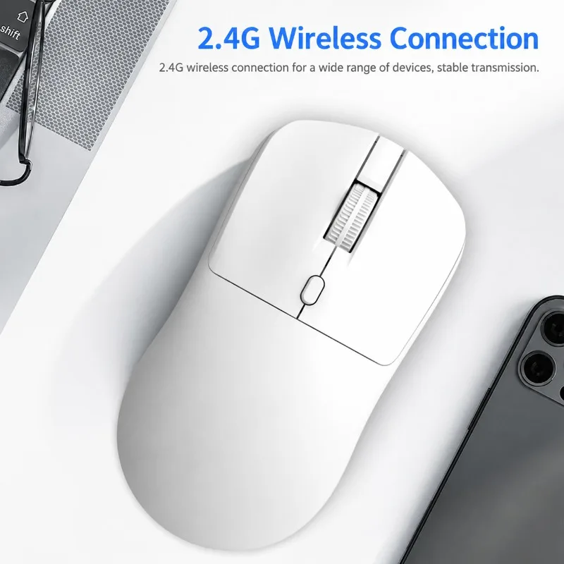 Wireless 2.4G Mouse T2, 3-Level DPI Adjustable, Audible Click, Lightweight Battery Operated Mouse