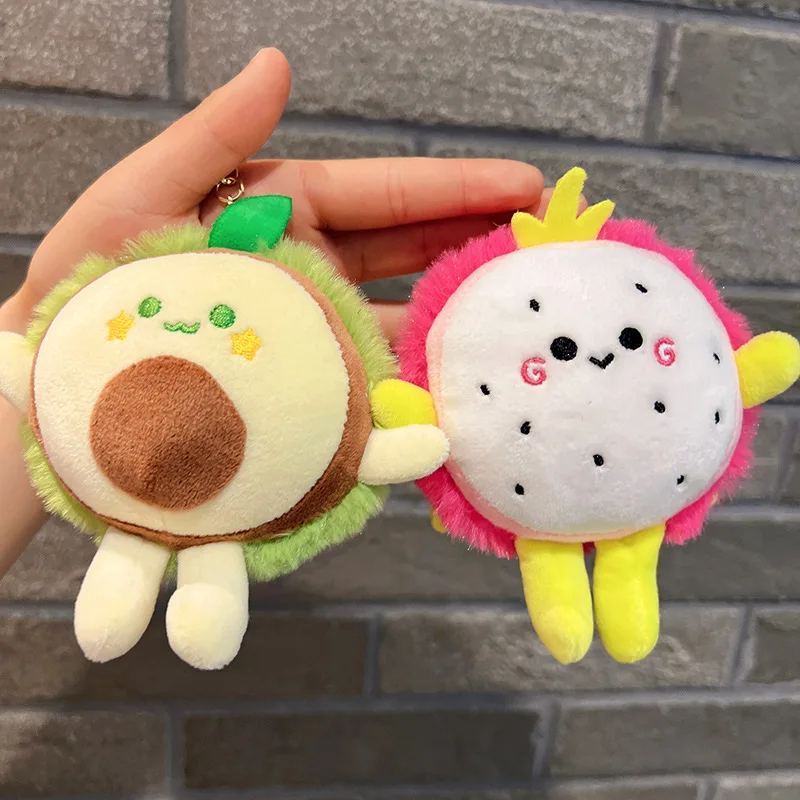 Cartoon Cute Huggable Fruit Plush Doll Keychain Kawaii Mini Doll Doll Pendant Backpack Charm Fashion Birthday Christmas Gift