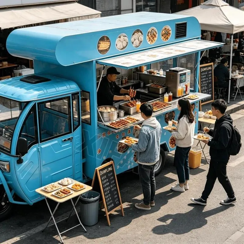 Electric Dining Cart Self Propelled Commercial Kitchen Trolley with Built in Generator Backup Power Supply Uninterrupted