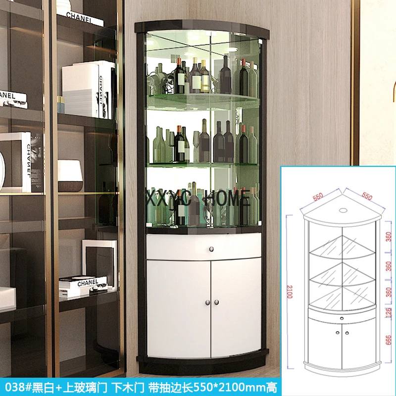 

Light Luxury Wine Cabinet Triangle Cabinet Living Room Corner Cabinet Paint Locker Simple Decoration