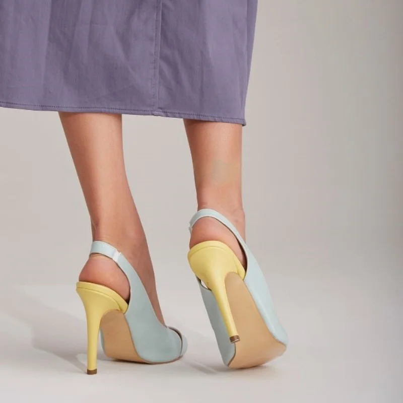 

Сандалии с перекрестными ремешками и открытой пяткой, женские летние туфли на тонком высоком каблуке с открытым носком, разноцветные кожаные белые, желтые женские туфли на шпильке